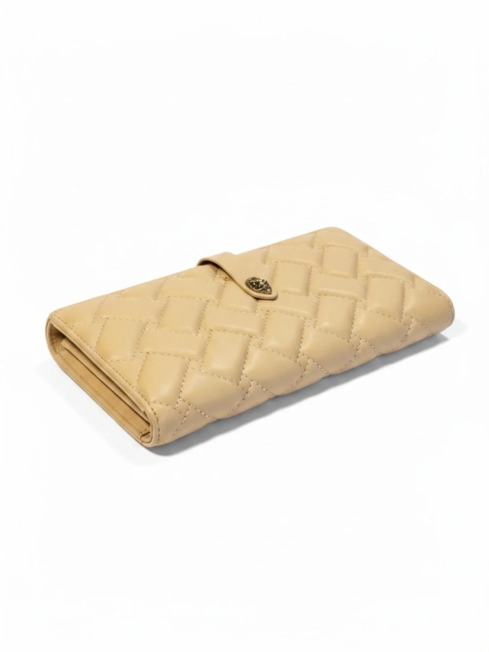 Kurt Geiger London Quilted Beige Leather Soft Wallet NWOT